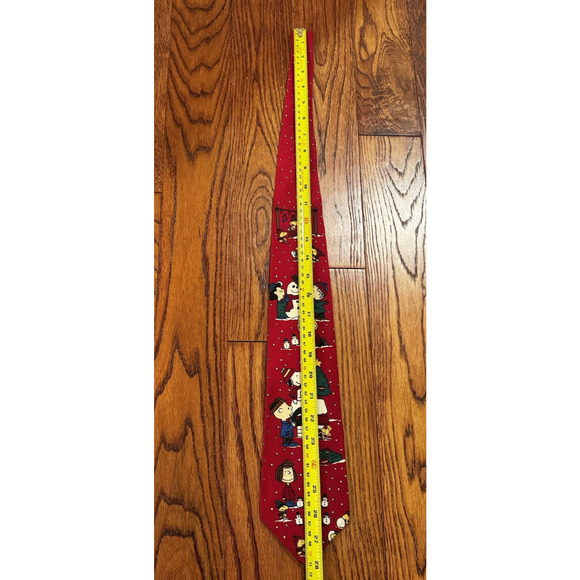 Vintage Peanuts "Happy Holidays" Silk Tie Christmas Made USA Snoopy Woodstock - Picture 7 of 10